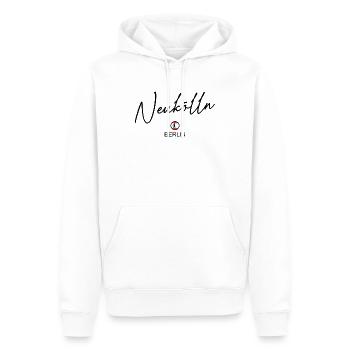 Neukölln - Berlin Flagge - Berliner Bär - Männer Premium Bio Hoodie - Weiß - Vorne - Nico (187cm)