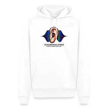 Hörgeräteakustiker Spruch – Hören ist Berufung - Männer Premium Bio Hoodie - Weiß - Vorne - Nico (187cm)
