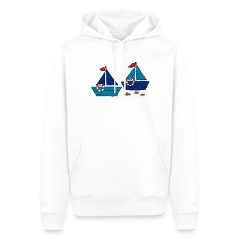 Shuttle - Men’s Premium Organic Hoodie - white - Front - Nico (187cm)