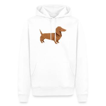 Origami Dackel Edelbraun - Männer Premium Bio Hoodie - Weiß - Vorne - Nico (187cm)