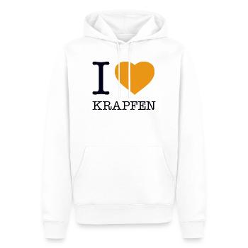 I love Krapfen - Männer Premium Bio Hoodie - Weiß - Vorne - Nico (187cm)