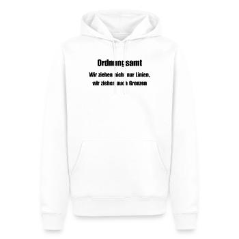 Bureau de l’ordre public Grenzenzieher - Sweat à capuche Premium bio Homme - blanc - Devant - Nico (187cm)