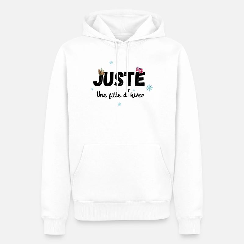 Nur ein Wintermädchen-Geschenk - Männer Premium Bio Hoodie - Weiß