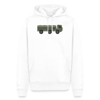Militär-LKW - Männer Premium Bio Hoodie - Weiß - Vorne - Nico (187cm)