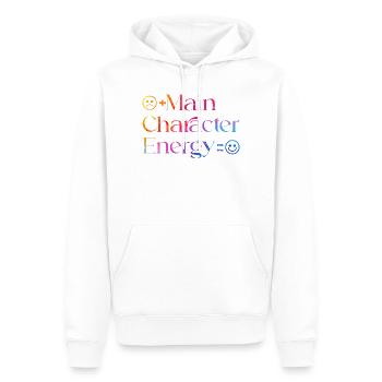 Main Character Energy bunt smilie - Männer Premium Bio Hoodie - Weiß - Vorne - Nico (187cm)