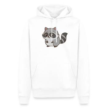 Raton laveur - Sweat à capuche Premium bio Homme - blanc - Devant - Nico (187cm)