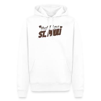 Yes I Love St. Pauli Shirt - Sweat à capuche Premium bio Homme - blanc - Devant - Nico (187cm)