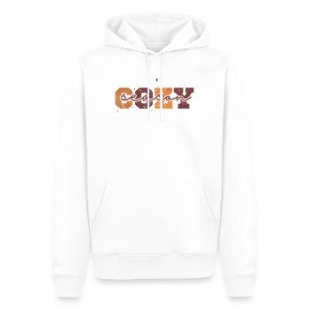 Saison Retro Craquelé Orange - Sweat à capuche Premium bio Homme - blanc - Devant - Nico (187cm)