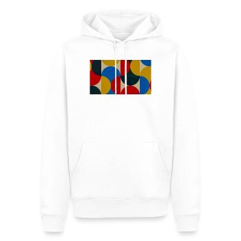 Bunte Kreisblöcke - Männer Premium Bio Hoodie - Weiß - Vorne - Nico (187cm)