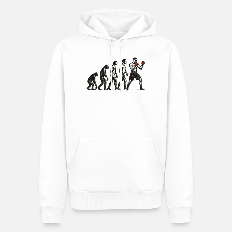Évolution vers un combattant de MMA dans le style grunge - Sweat à capuche Premium bio Homme - blanc