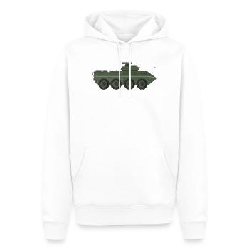 Camion militaire - Sweat à capuche Premium bio Homme - blanc - Devant - Nico (187cm)
