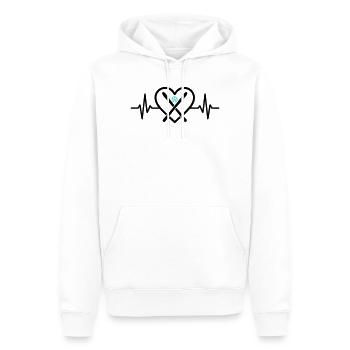 Ski Cœur Neige Sports de montagne Passion - Sweat à capuche Premium bio Homme - blanc - Devant - Nico (187cm)