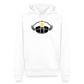 Casquette et insigne de police | Honneur et respect - Sweat à capuche Premium bio Homme - blanc - Devant - Nico (187cm)