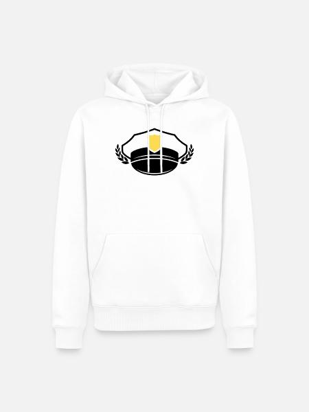 Police Cap & Badge | Honor & Respect - Men’s Premium Organic Hoodie - white