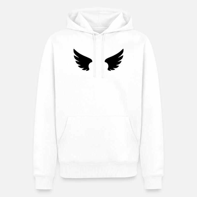 Engel Piktogramm | Schutzengel & Glaube Symbol - Männer Premium Bio Hoodie - Weiß