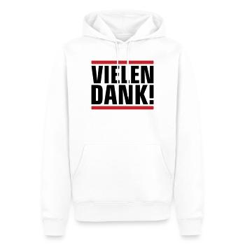 Vielen Dank Dankeschön - Männer Premium Bio Hoodie - Weiß - Vorne - Nico (187cm)