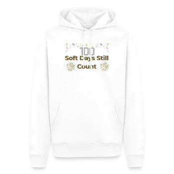 100 Soft Days Still Count – Celebrate Progress, Re - Men’s Premium Organic Hoodie - white - Front - Nico (187cm)