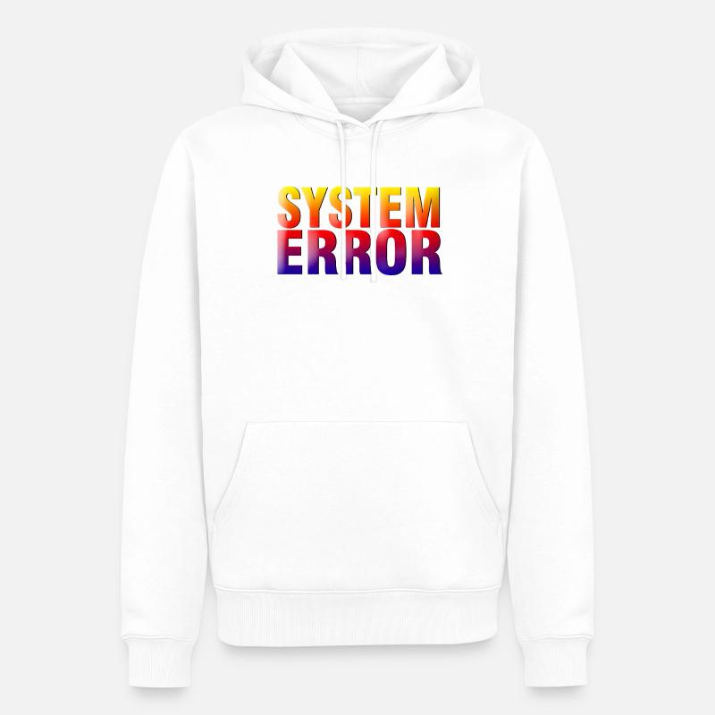 System Error Gradient - Männer Premium Bio Hoodie - Weiß