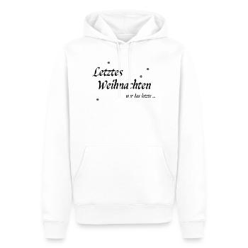 Dernier Noël - Sweat à capuche Premium bio Homme - blanc - Devant - Nico (187cm)