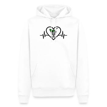 Mojito Heart Cocktail Mint Glass Summer - Men’s Premium Organic Hoodie - white - Front - Nico (187cm)
