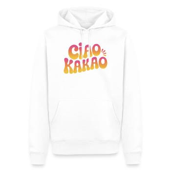 Ciao Kakao Heiße Schokolade Hot Chocolate Tschüss - Männer Premium Bio Hoodie - Weiß - Vorne - Nico (187cm)