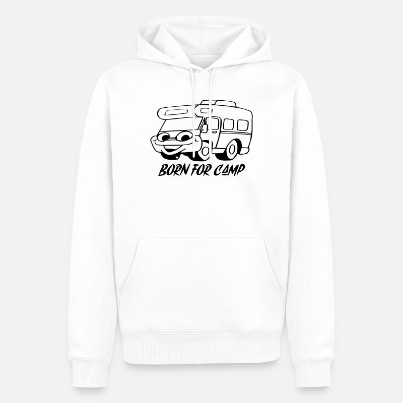 Né pour le camp - Sweat à capuche Premium bio Homme - blanc
