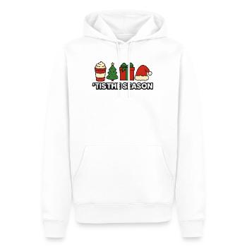 C’est la saison Équipe de Noël festive - Sweat à capuche Premium bio Homme - blanc - Devant - Nico (187cm)