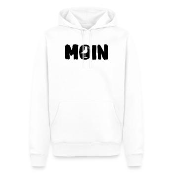 Moin avec la mouette - Sweat à capuche Premium bio Homme - blanc - Devant - Nico (187cm)