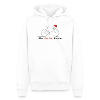 Bike Eat Geschenk Wiederholung - Männer Premium Bio Hoodie - Weiß - Vorne - Nico (187cm)