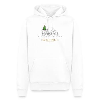 Arbre de Noël joyeux vélo - Sweat à capuche Premium bio Homme - blanc - Devant - Nico (187cm)