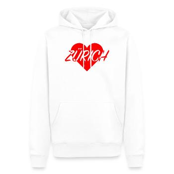 I LOVE ZÜRICH Herzmuster - Männer Premium Bio Hoodie - Weiß - Vorne - Nico (187cm)
