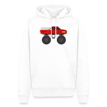 Camion monstre - Sweat à capuche Premium bio Homme - blanc - Devant - Nico (187cm)