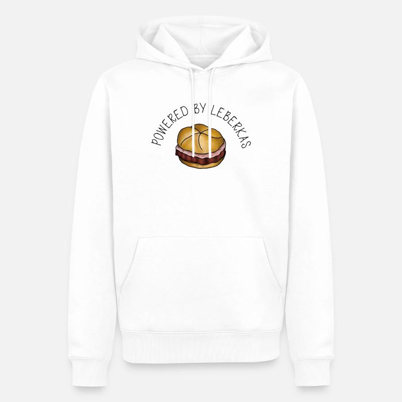 Propulsé par Leberkas – Leberkäse Spruch - Sweat à capuche Premium bio Homme - blanc