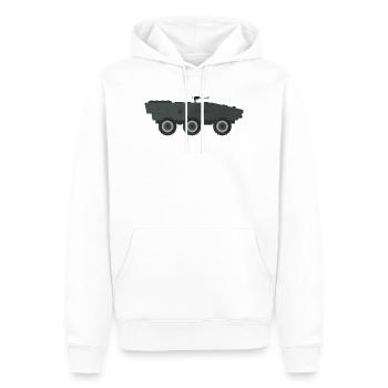 Char militaire - Sweat à capuche Premium bio Homme - blanc - Devant - Nico (187cm)