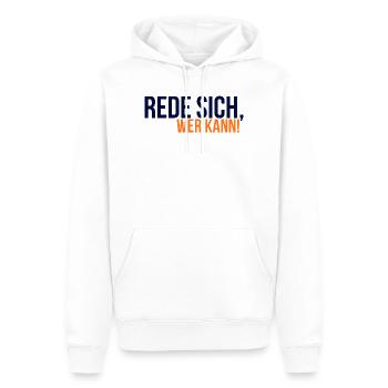 Collection GIUDAN Youth Word 25 Parlez-vous à vous-même qui peut - Sweat à capuche Premium bio Homme - blanc - Devant - Nico (187cm)