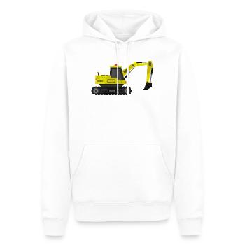 Excavatrice - Sweat à capuche Premium bio Homme - blanc - Devant - Nico (187cm)