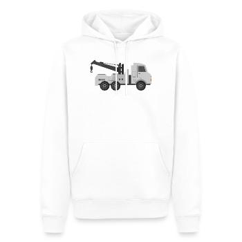 Dépanneuse - Sweat à capuche Premium bio Homme - blanc - Devant - Nico (187cm)