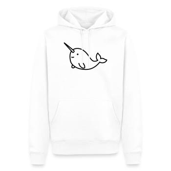 narwhal - Men’s Premium Organic Hoodie - white - Front - Nico (187cm)