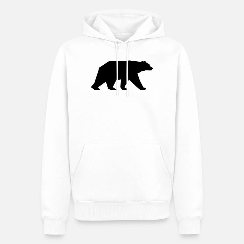 Icône de silhouette d’ours - Sweat à capuche Premium bio Homme - blanc