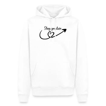 stay positiv - Männer Premium Bio Hoodie - Weiß - Vorne - Nico (187cm)