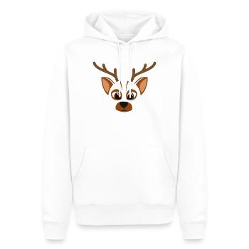 Süßes Hirschgesicht in Best in Brown Shirt - Männer Premium Bio Hoodie - Weiß - Vorne - Nico (187cm)