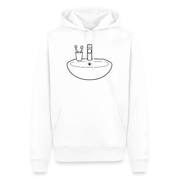 Vecteur de plomberie lavabo Salle de bain - Sweat à capuche Premium bio Homme - blanc - Devant - Nico (187cm)