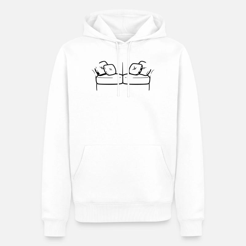 Sofa Couch Silhouette Chill Vektor - Männer Premium Bio Hoodie - Weiß