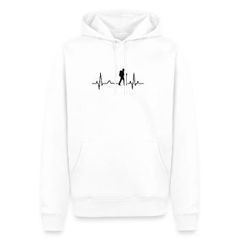 Heartbeat hiker on trail - Men’s Premium Organic Hoodie - white - Front - Nico (187cm)