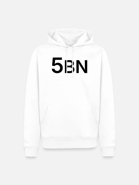 5BN lettering black - Men’s Premium Organic Hoodie - white