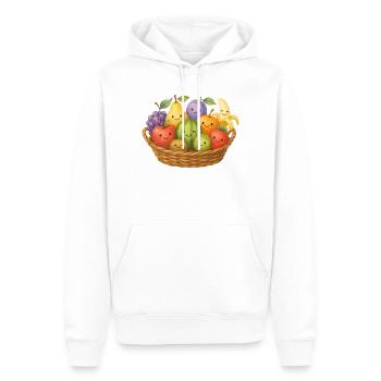 Panier de fruits de Kawaii Fruits Enfants de fruits - Sweat à capuche Premium bio Homme - blanc - Devant - Nico (187cm)