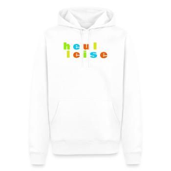 Heul Leise - Männer Premium Bio Hoodie - Weiß - Vorne - Nico (187cm)