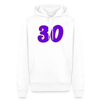30. 30 YEARS. 30th ANNIVERSARY. 30 YEARS ANNIVERSARY. - Men’s Premium Organic Hoodie - white - Front - Nico (187cm)