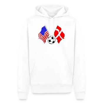 Fußball Dänemark gegen USA - Männer Premium Bio Hoodie - Weiß - Vorne - Nico (187cm)