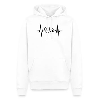 Wife Herzschlag Schriftzug Design - Männer Premium Bio Hoodie - Weiß - Vorne - Nico (187cm)